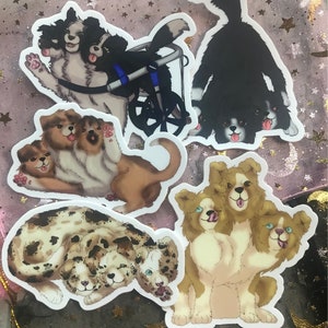 Cerberus Collie Puppy Vinyl Sticker