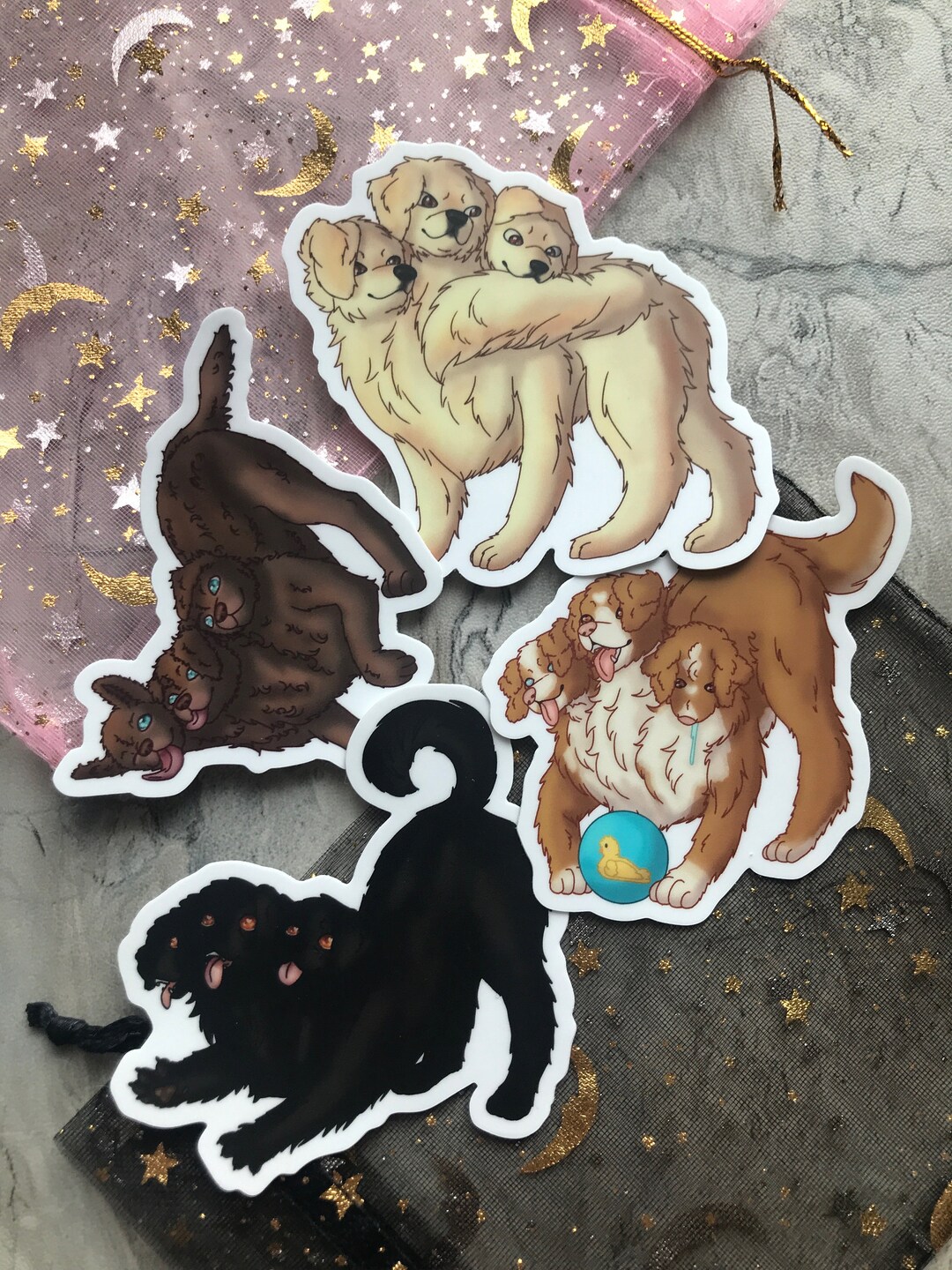 Cerberus Retrievers Puppy Dog Vinyl Stickers - Etsy