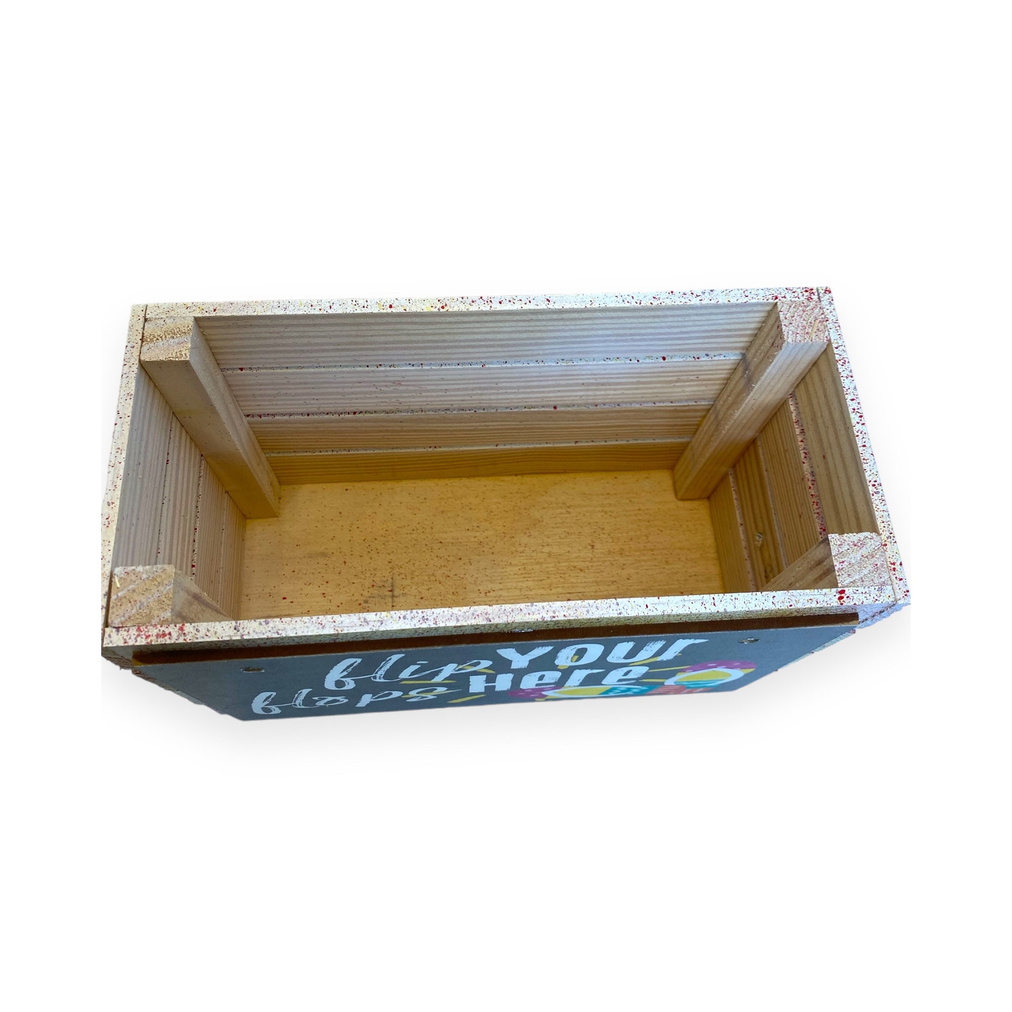 Picture of Beach-themed Flip Flop Crate Box, Handmade Wooden Storage, Summer Decor ...