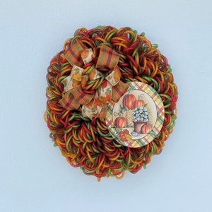 Fall Wreath, Autumn/Fall Décor, Harvest Wall Hanging, Pumpkin sign