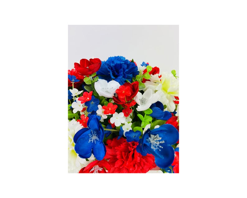 Patriotic Centerpiece Rustic Red White and Blue Decor - Etsy