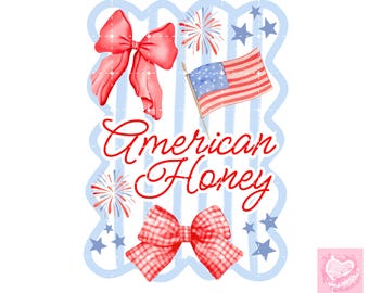 American Honey Coquette 4 juli png, Cottage Core Digital, preppy America Floral png, 4 juli Stars Stripe, meisjesachtig 4 juli png