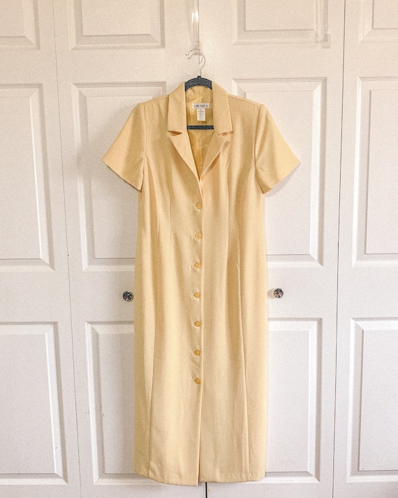 Vintage 1990s yellow dress for summer / J.W. Treci - image 1