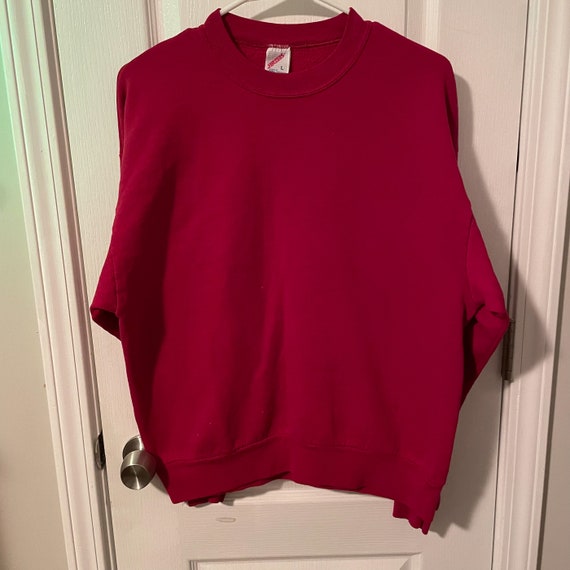 vintage 1980s solid red jerzees sweatshirt - image 7