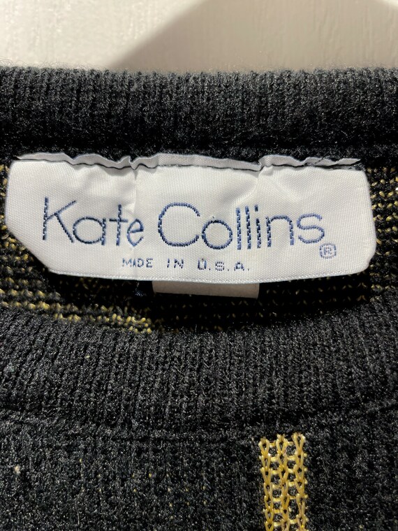 Vintage 1980s Kate Collins made in USA Black and … - image 5