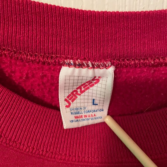 vintage 1980s solid red jerzees sweatshirt - image 2