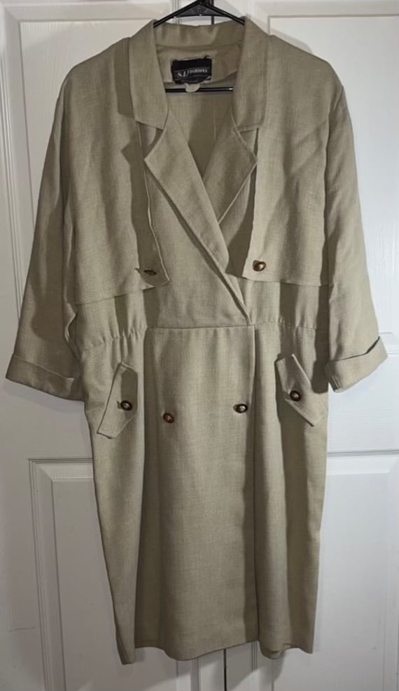 Vintage S L Fashion Beige Dress size 14