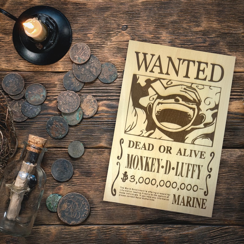 Wanted Monkey D Luffy Poster Etsy