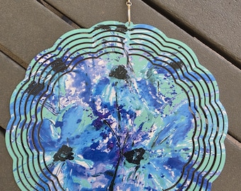Wind Spinner - Splatter Flowers Art by Ian M. - Supporting Artisans with Barriers