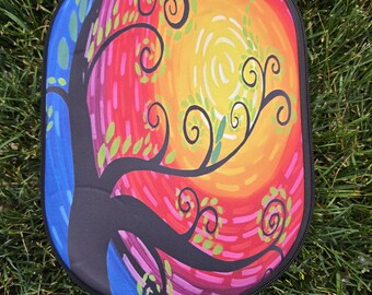 Pickleball Paddle Cover - Rainbow Tree Art by Ian M. - Supporting Artisans with Barriers