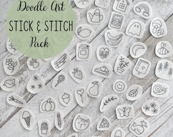 Mini Stick & Stitch Hand Embroidery Patterns | Doodle Art Embroidery Designs | Handmade Gift