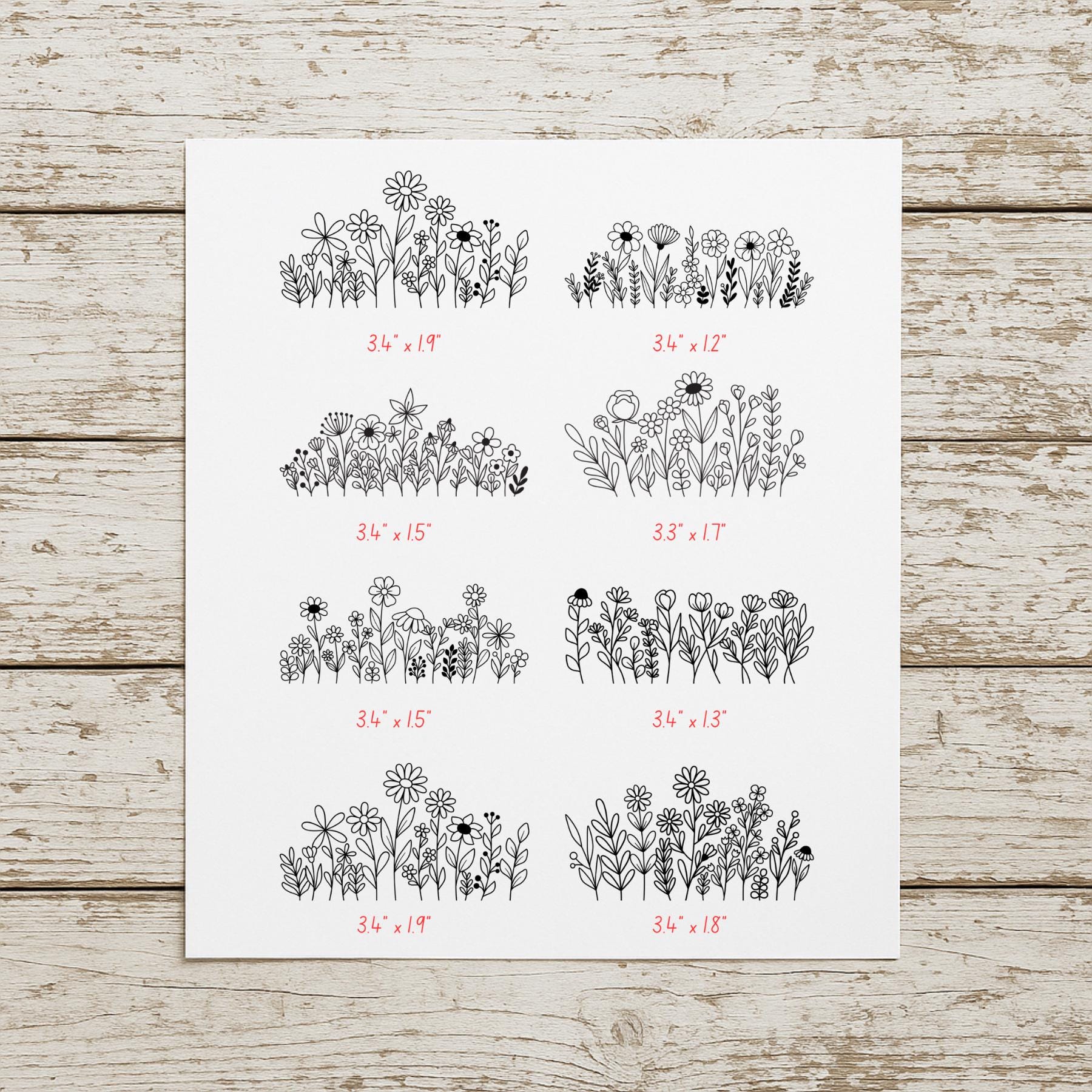 Wildflower Hand Embroidery Stick and Stitch Designs : Floral Border ...