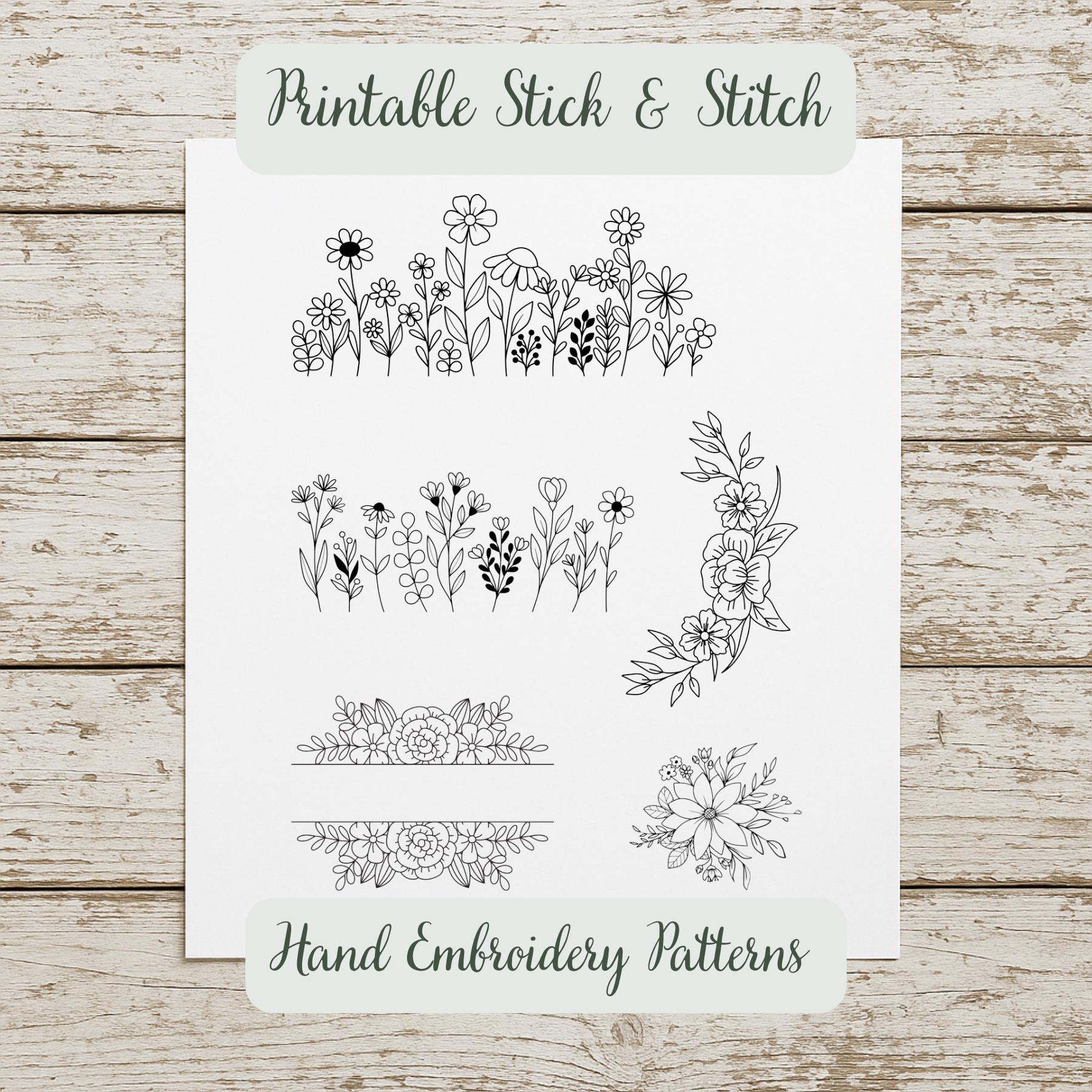 Floral Embroidery Pattern | Wildflower Stick and Stitch Hand Embroidery ...