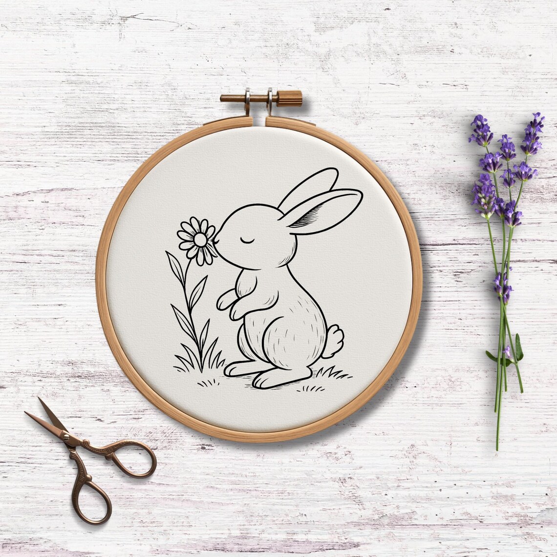 Bunny Hand Embroidery Pattern Template PDF • Easter Bunny • Spring ...