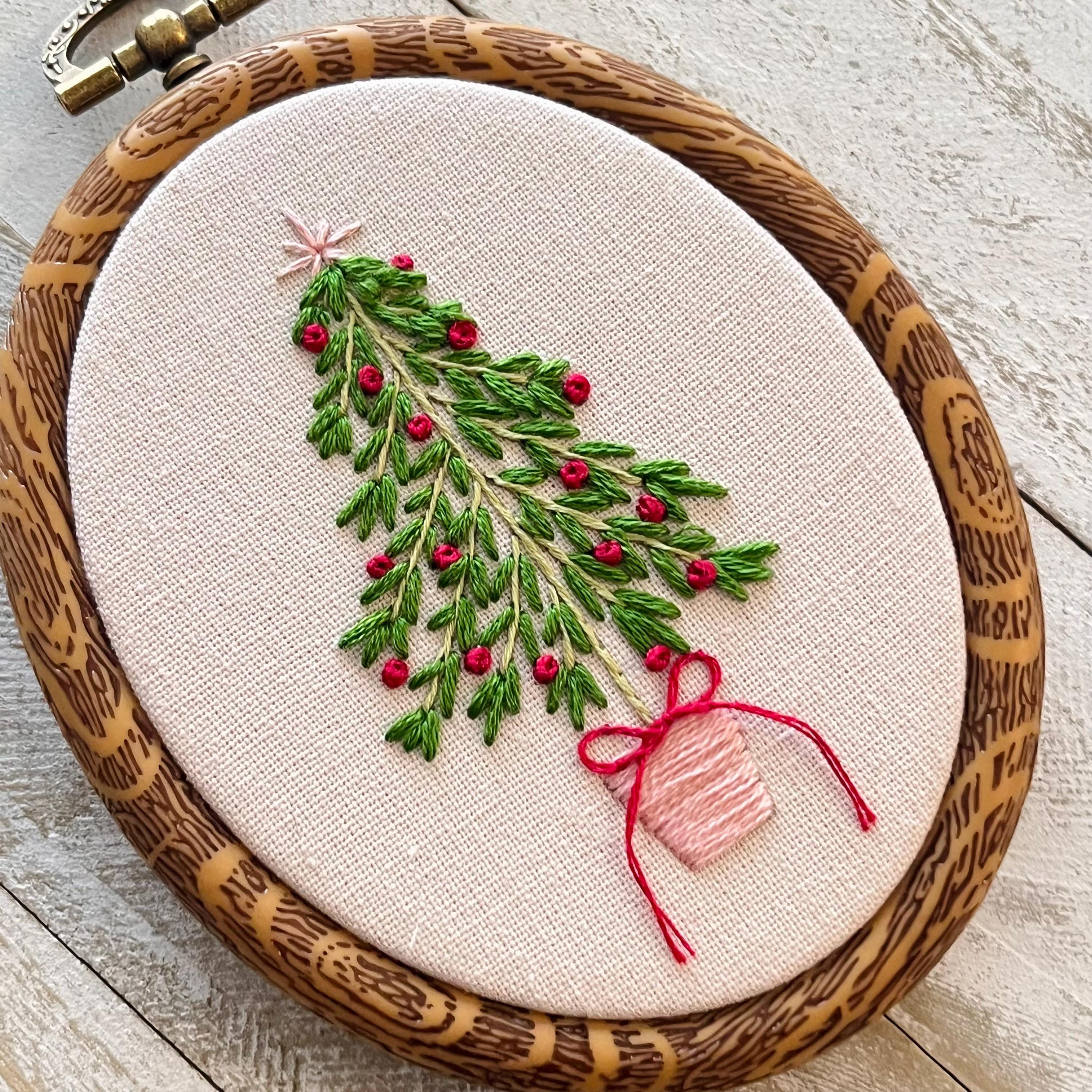 Simple Christmas Tree Embroidery Pattern PDF | Easy Hand Embroidery ...