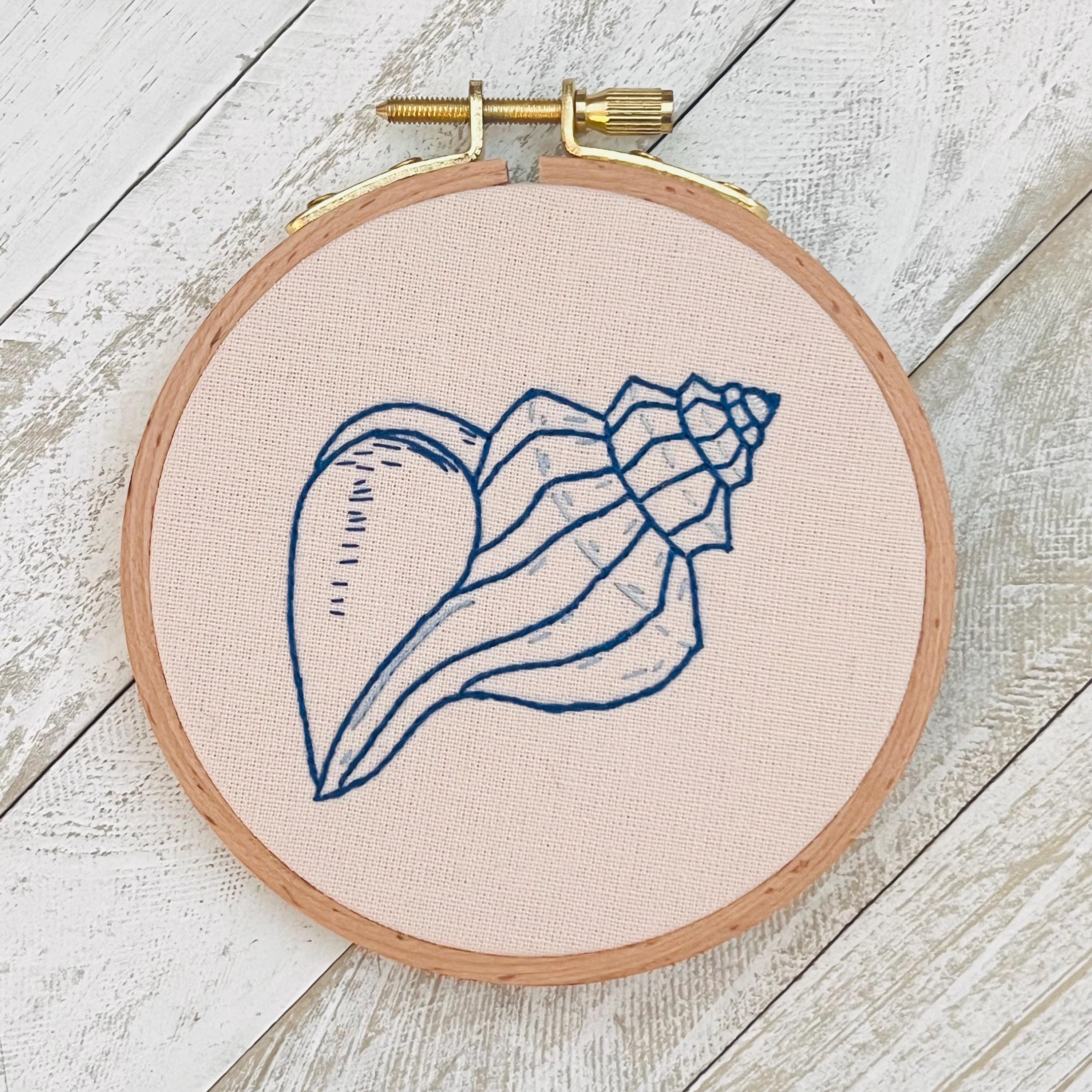 Three Sea Shell Digital PDF Hand Embroidery Patterns 4” Makes 3 Shell ...
