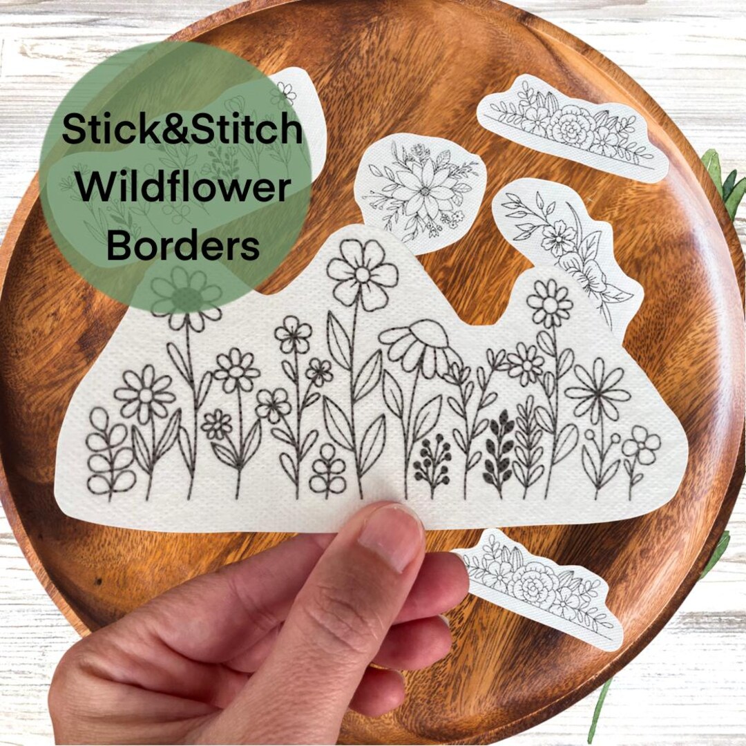 Stick and Stitch Pack,wildflower Floral Border,hand Embroidery ...