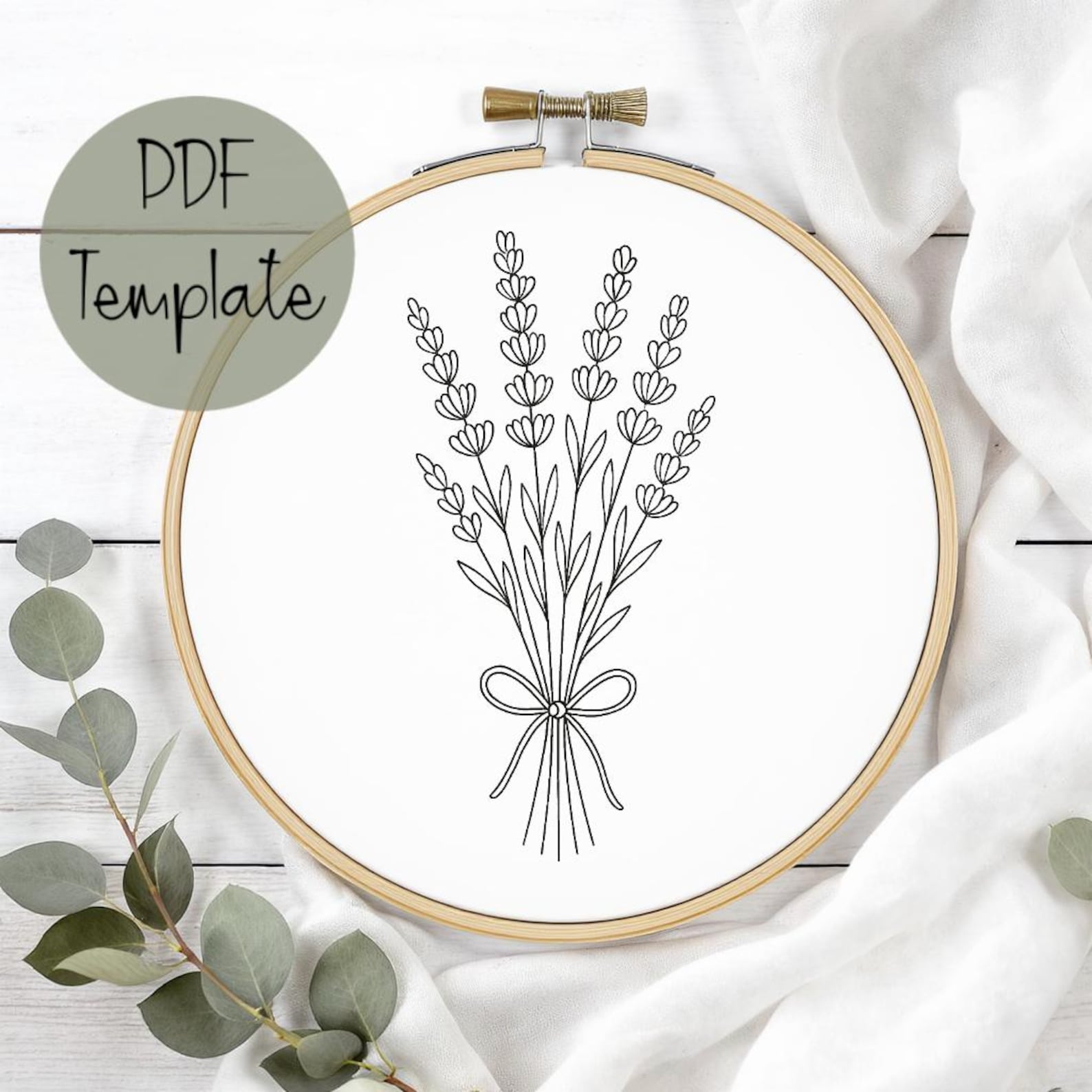 Lavender Wildflower Bouquet Hand Embroidery Pattern Template,pdf ...