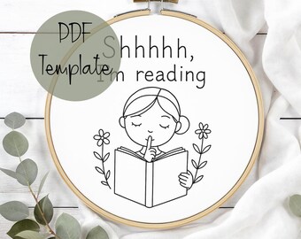Floral Hand Embroidery Pattern: 6" Hoop Art Template (PDF Download