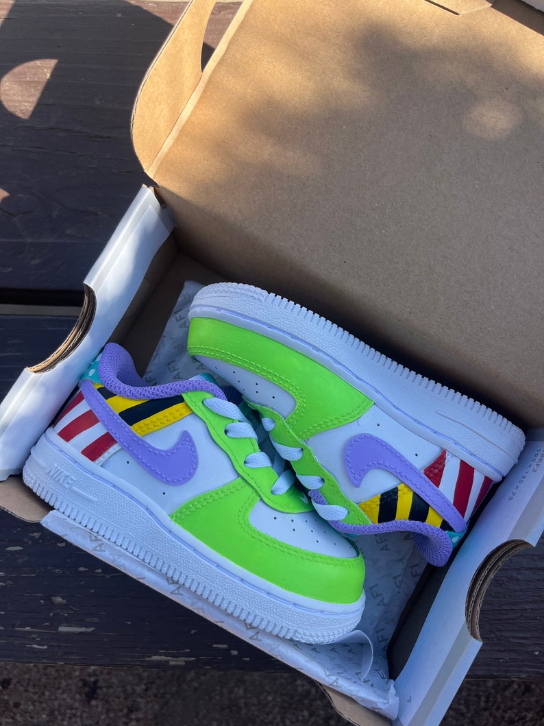 Toy Story Inspired Air Force 1 / Custom Shoe / Toddler / Baby / Kid / AF1 / Buzz image 3