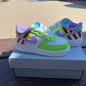 Toy Story Inspired Air Force 1 / Custom Shoe / Toddler / Baby / Kid / AF1 / Buzz image 1