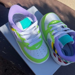 Toy Story Inspired Air Force 1 / Custom Shoe / Toddler / Baby / Kid / AF1 / Buzz image 2