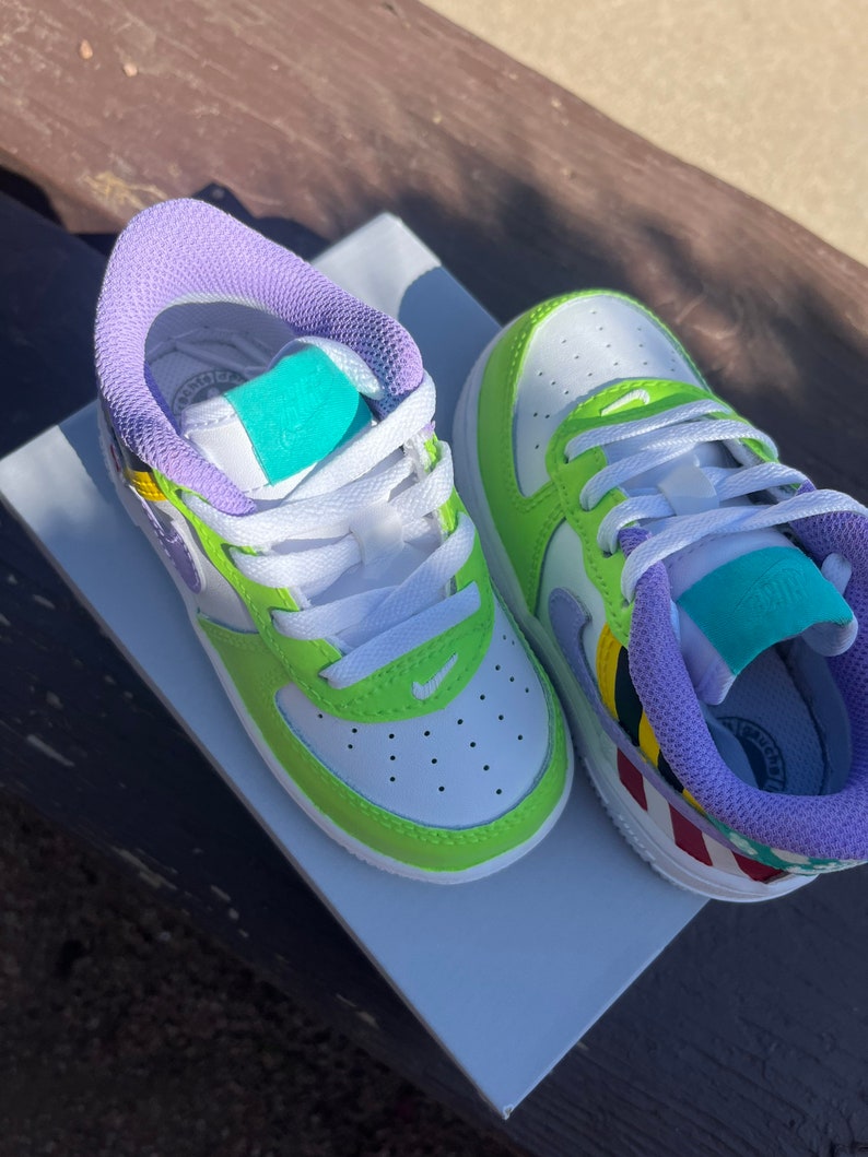 Toy Story Inspired Air Force 1 / Custom Shoe / Toddler / Baby / Kid / AF1 / Buzz image 2