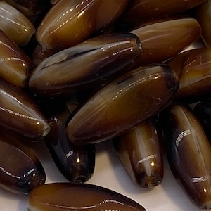 Glass tortoise shell barrel beads from Germany (30 pieces per price)
