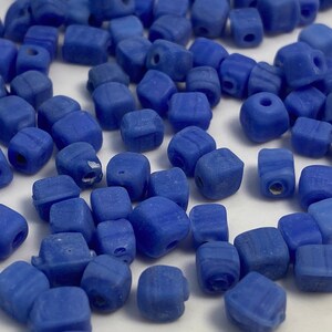 Blue ceramic cube beads. 5mm (400 pieces per price)