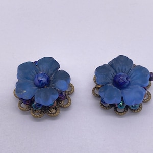 Singal Flower pärlkomponent. Akryl. Blå. 14 mm (2 st per pris)