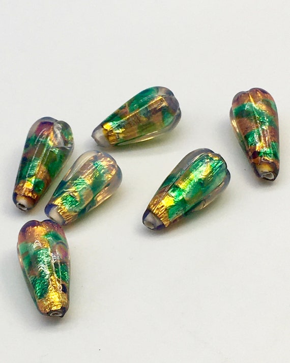 Water color finish glass barrel beads. multi-tones 30 pieces perprice