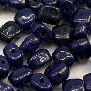 Large glass seed beads from Germany, 6mm, Opaque navy blue (200 pieces per price)