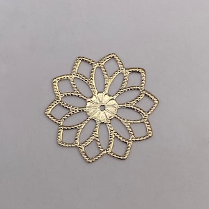 Plated star flower brass stamping ( 6 pieces per price)
