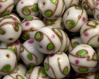 Hand made glass beads from India (20 pieces per price)