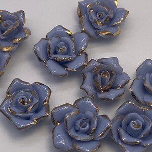 Antique porcelain rose cabochons from Japan. (2 pieces per price)