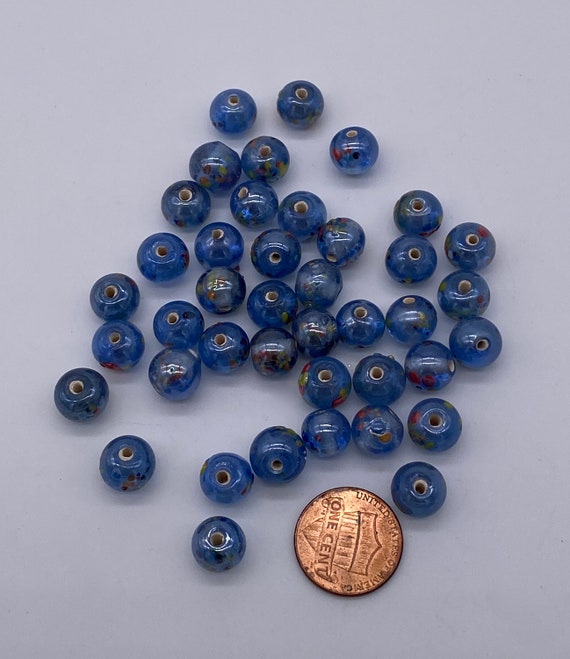 Glasperlen-Set – Flache Runde Münzperlen, 8 Mm, Glow In The Dark | 70+ Stück, Tschechisches Glas