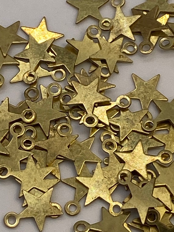 Small Delicate Brass Stars. (60 Peices per Price) - Etsy display picture 1