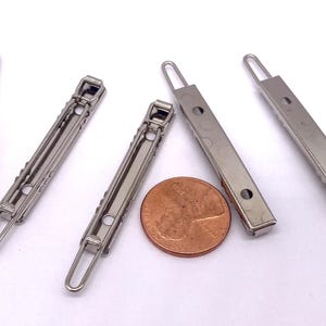 Silver Hair clip/barrette hardware with narrow base for crafting. 40mm (10 pieces per price)