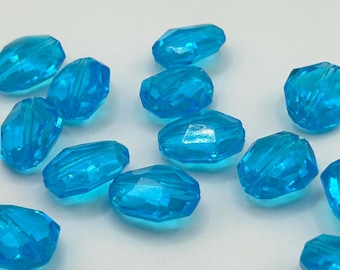 Large oval chunky faceted vintage bead. 24mm. ( 20 per price )