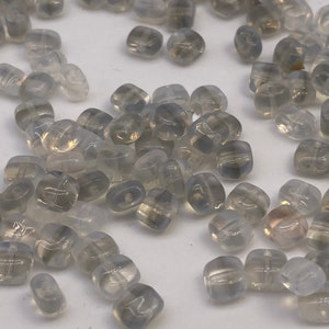 Large glass seed beads from Germany, 6mm, Opal grey(200 pieces per price)