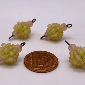 Hand made beaded double loop accent bead. 16mm Acrylic (2 per price)