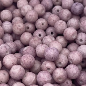 Small round ceramic beads. Lavender ( 40 pieces per price)