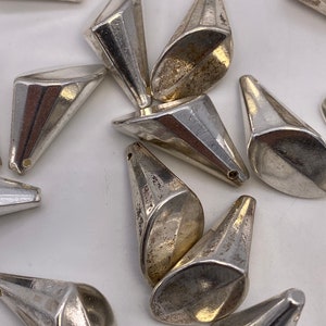 Geometric polygon style tin bead. ( 12 pieces per price)