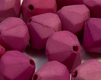 Pink opaque geometric beads. Acrylic ( 30 pieces per price)