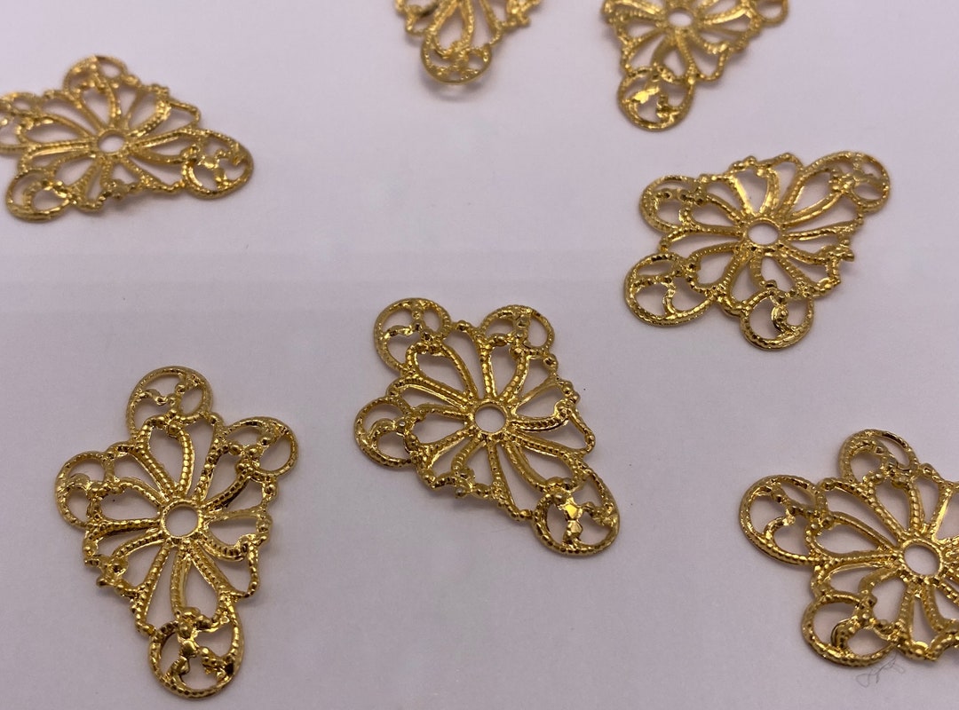 Brass Filigree Jewelry Finding. 25mm 20 Peices per Price Etsy