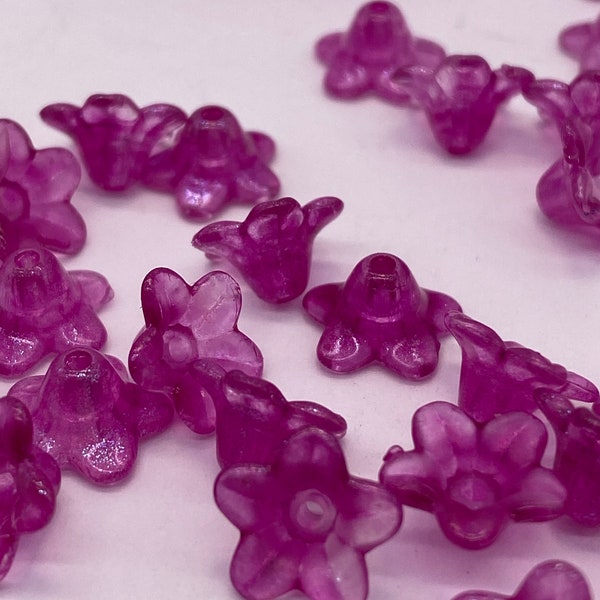 Small star flower beads. 10 mm ( 50 pieces per price) Fushcia Pink