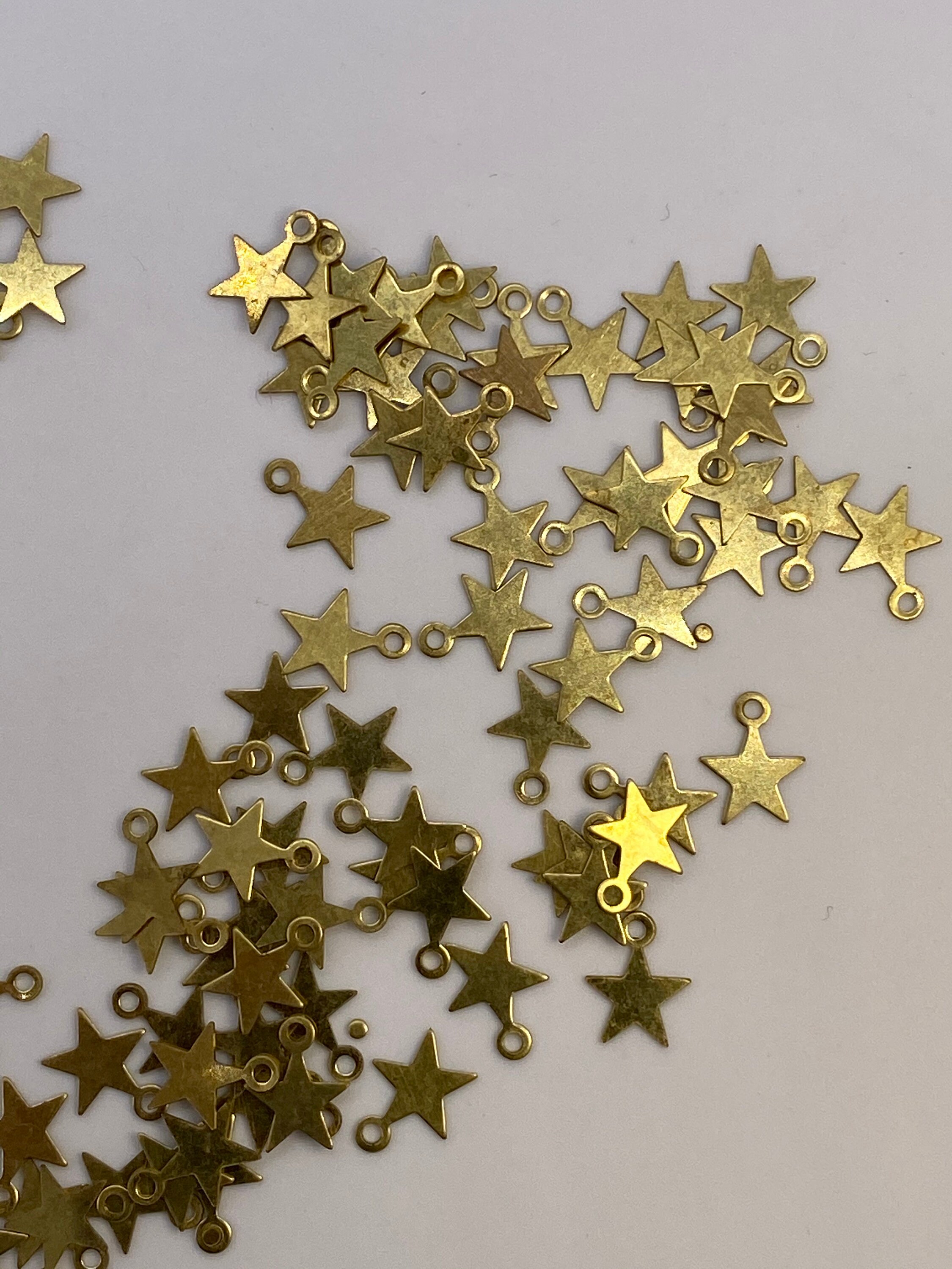 Small Delicate Brass Stars. (60 Peices per Price) - Etsy display picture 1