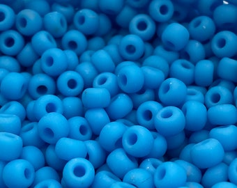 5 mm keramische spacer/rocaille. Azuur blauw. (200 stuks per prijs)