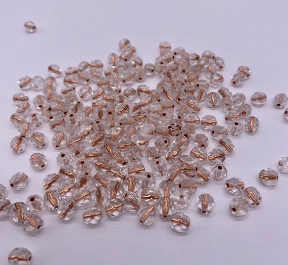 25 Perles Facettées En Cristal Preciosa - 6 Mm, Finition Copper Lined (doublé Cuivre)