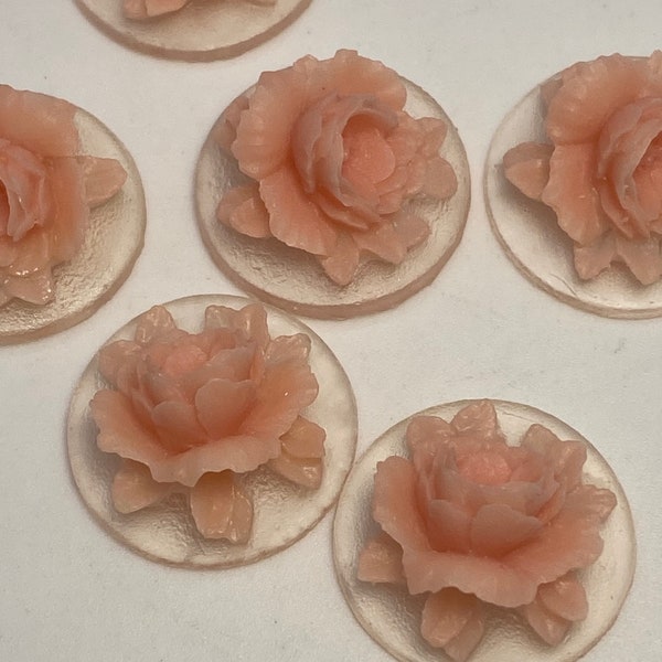 3D pink rose cameos. ( 4 pieces per price)